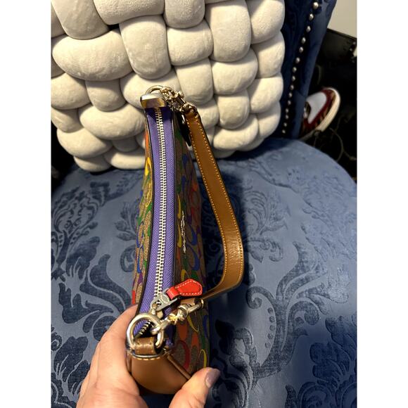 Coach Teri Shoulder Bag In Pride Rainbow Signature Canvas NWOT - Picture 8 of 9